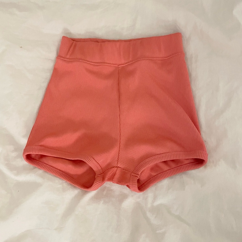 Pink Ribbed Women's Shorts